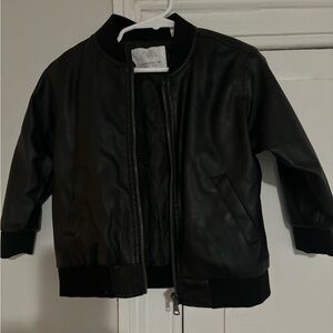Zara Toddler boys faux leather jacket 18-24month black Like New